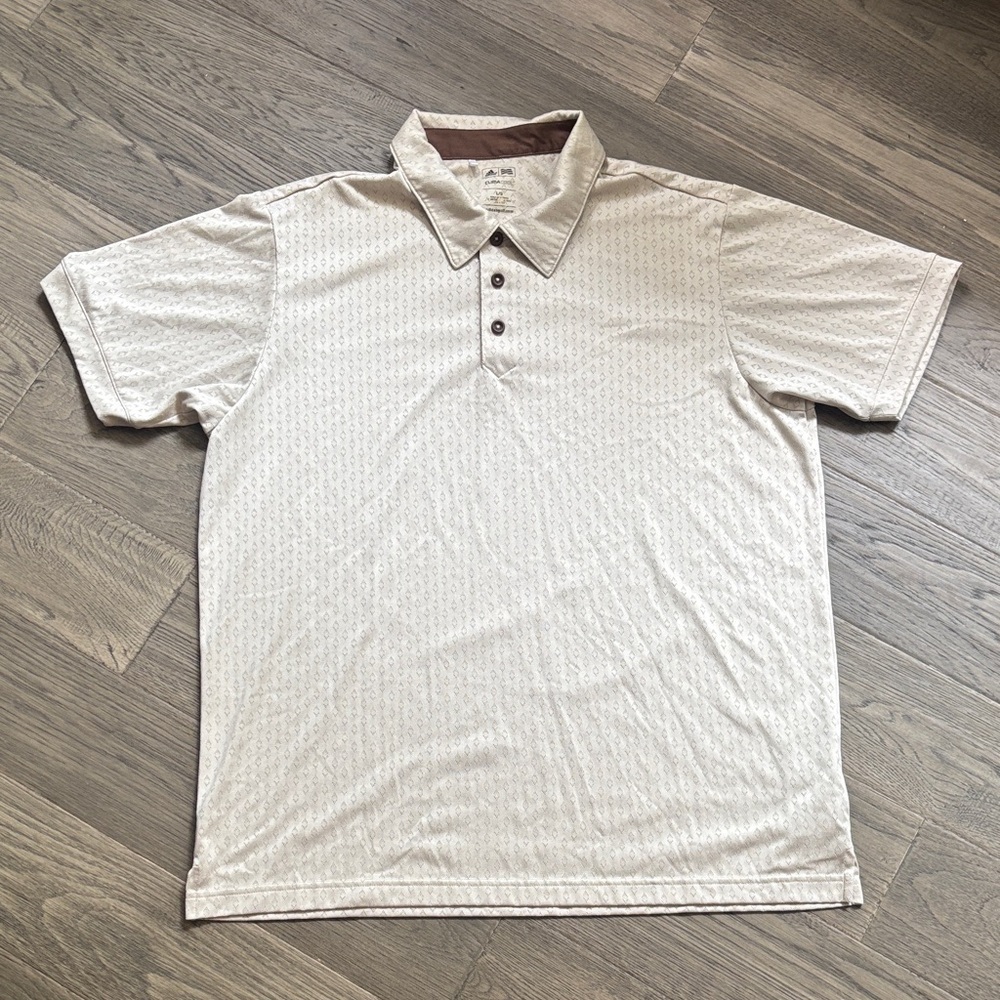 Adidas |  Light Tan Polo Golf Shirt Climacool T-shirt Size Large